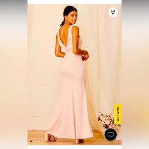Lulu’s call me by your name maxi dress in Blush Pink XL